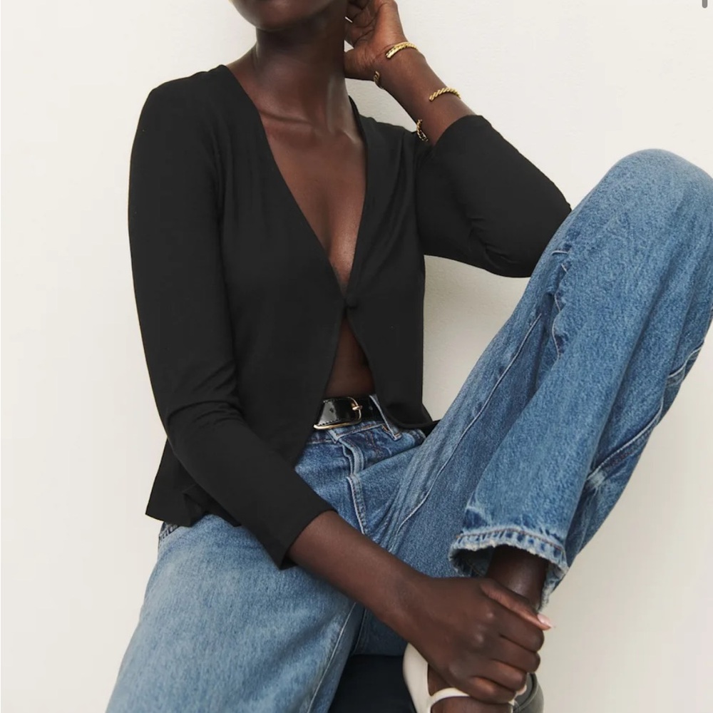NWOT Reformation Black Cardigan  Blouse